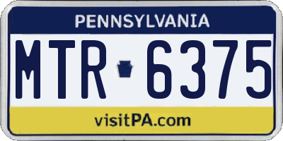 PA license plate MTR6375