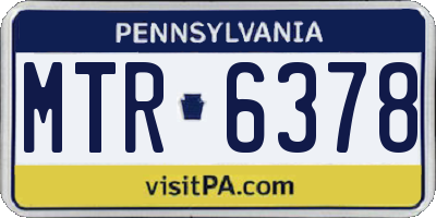 PA license plate MTR6378