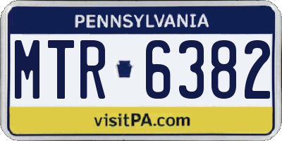 PA license plate MTR6382