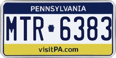 PA license plate MTR6383