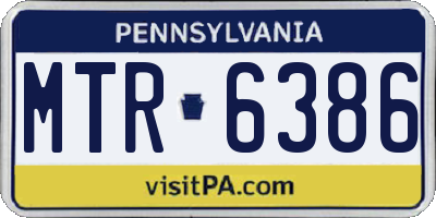 PA license plate MTR6386