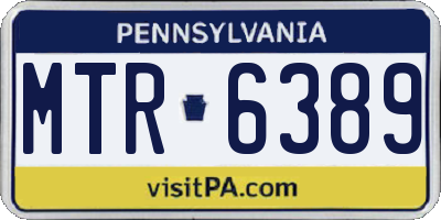 PA license plate MTR6389