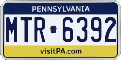 PA license plate MTR6392