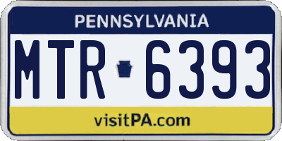 PA license plate MTR6393