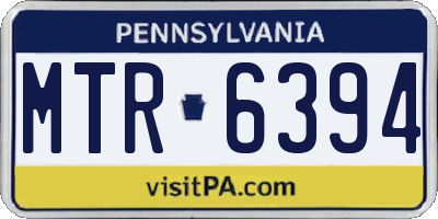 PA license plate MTR6394