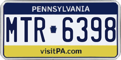 PA license plate MTR6398