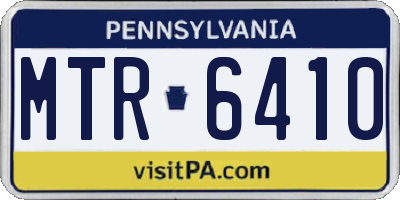 PA license plate MTR6410