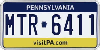 PA license plate MTR6411
