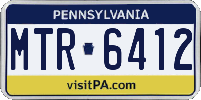 PA license plate MTR6412