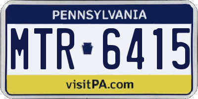 PA license plate MTR6415