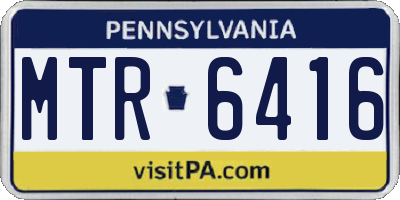 PA license plate MTR6416