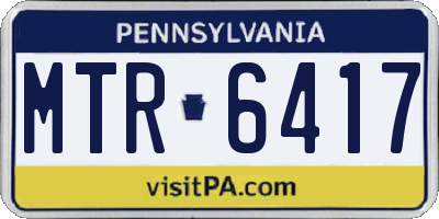PA license plate MTR6417