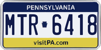 PA license plate MTR6418