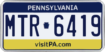 PA license plate MTR6419