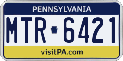 PA license plate MTR6421