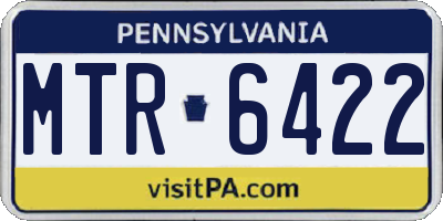 PA license plate MTR6422