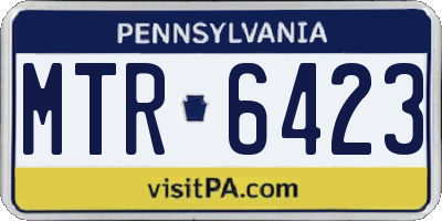 PA license plate MTR6423