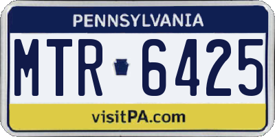 PA license plate MTR6425