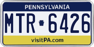 PA license plate MTR6426