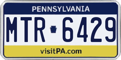 PA license plate MTR6429