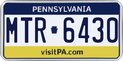 PA license plate MTR6430