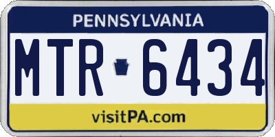 PA license plate MTR6434