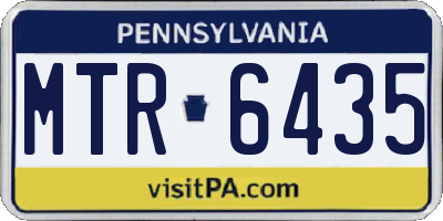 PA license plate MTR6435