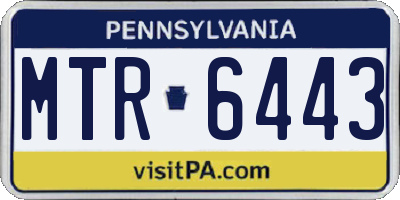 PA license plate MTR6443