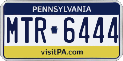PA license plate MTR6444