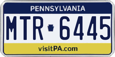 PA license plate MTR6445