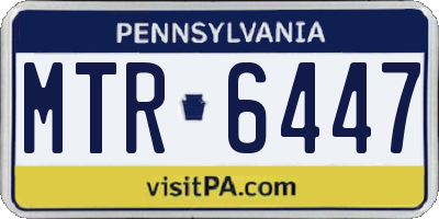 PA license plate MTR6447