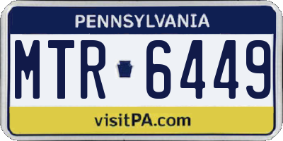 PA license plate MTR6449