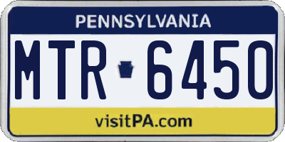 PA license plate MTR6450