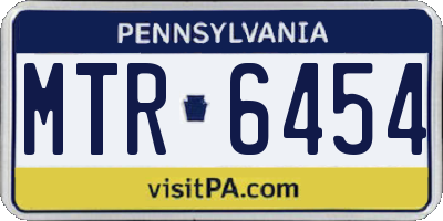 PA license plate MTR6454