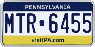 PA license plate MTR6455