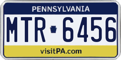 PA license plate MTR6456