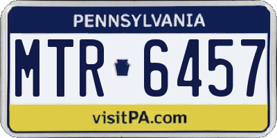 PA license plate MTR6457