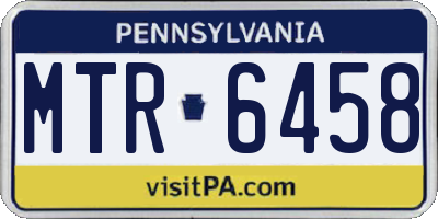 PA license plate MTR6458