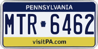 PA license plate MTR6462