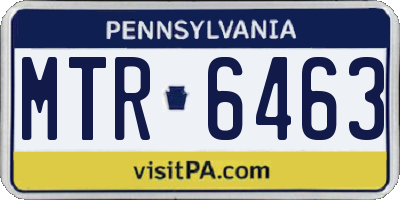 PA license plate MTR6463