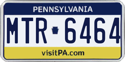 PA license plate MTR6464