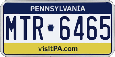 PA license plate MTR6465