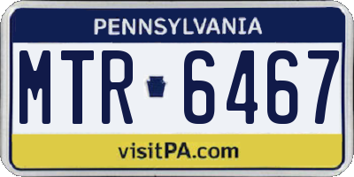 PA license plate MTR6467