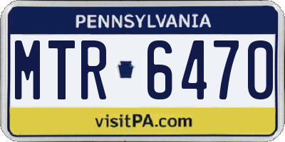 PA license plate MTR6470
