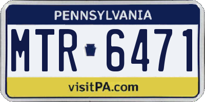 PA license plate MTR6471