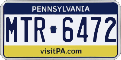 PA license plate MTR6472