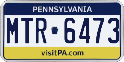 PA license plate MTR6473