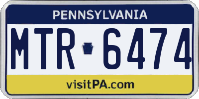 PA license plate MTR6474
