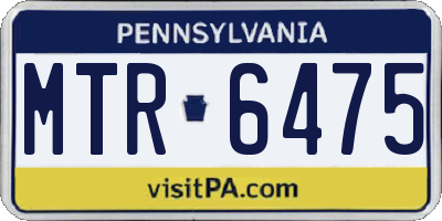 PA license plate MTR6475