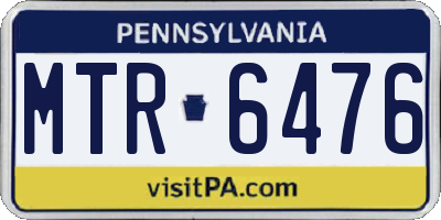 PA license plate MTR6476